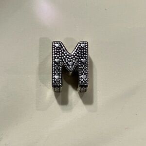 Pandora Silver Textured 'M' Charm